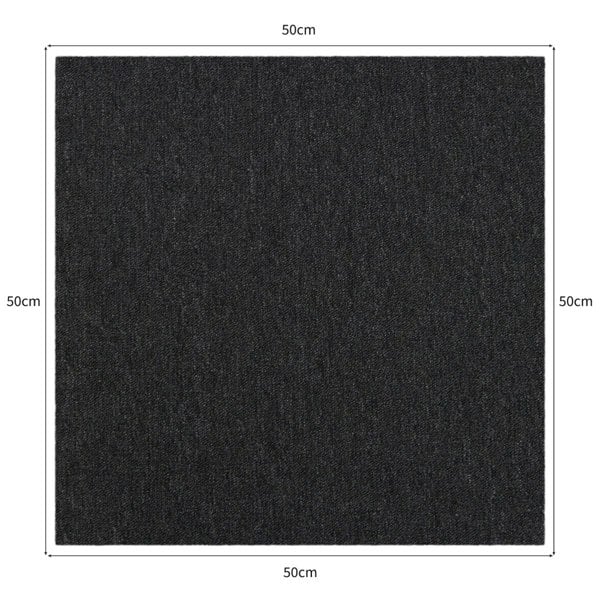 40 x Carpet Tiles Charcoal Black 10m2