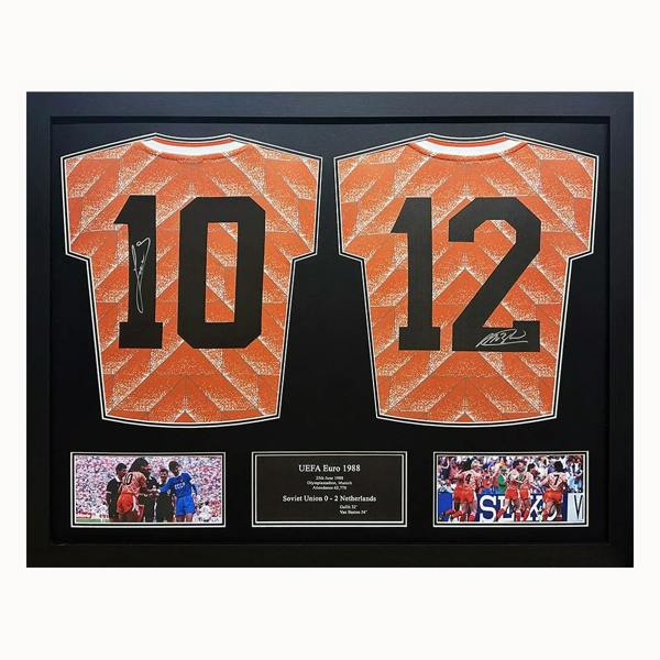 Unbranded Gullit & Van Basten signed Holland 1988 retro home shirts