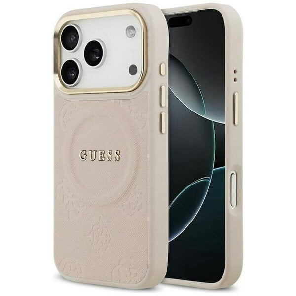 Guess Peony Hot Stamp Case with MagSafe for iPhone 17 Pro 6.3" Pink - GUHMP17LPSAMSECP