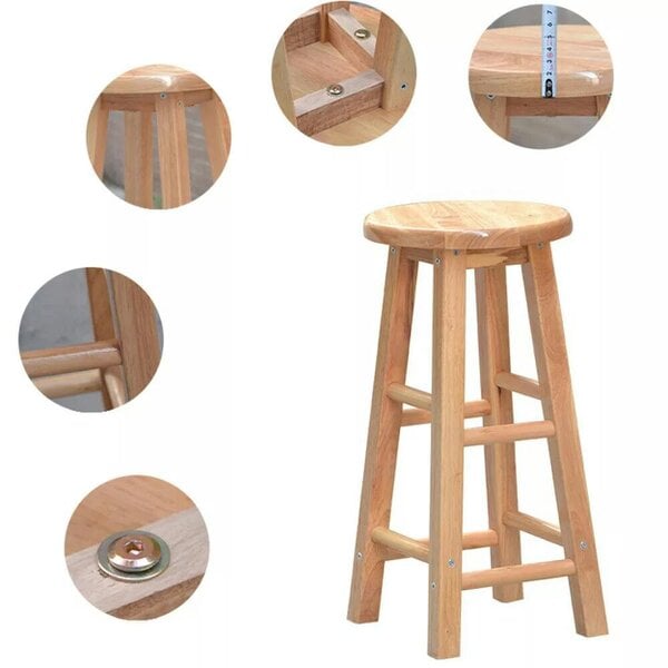Havendro Wooden Bar Stool Bar Kitchen Stool Breakfast Bar Stool