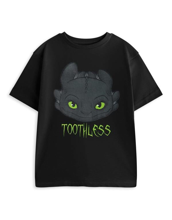 How to Train Your Dragon Boys Black Toothless Short Sleeved T-Shirt