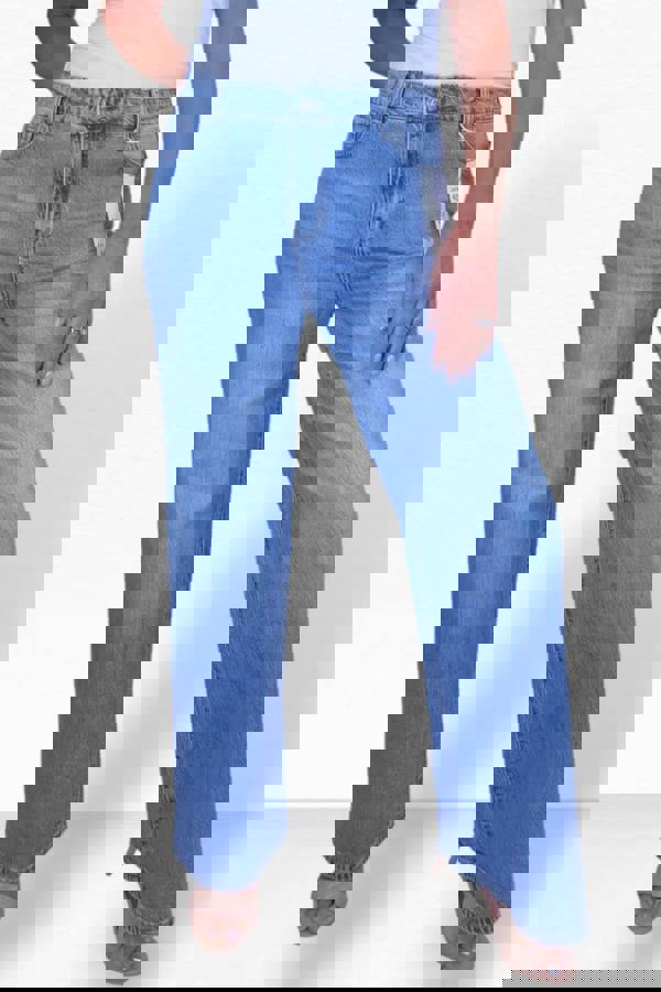 Paulo Due Womens High Waist Wide Leg Denim Jeans