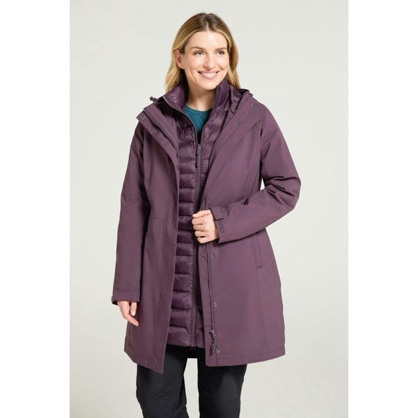 Mountain Warehouse Women's Alaskan Long 3 in 1 Jacket - Dark Purple