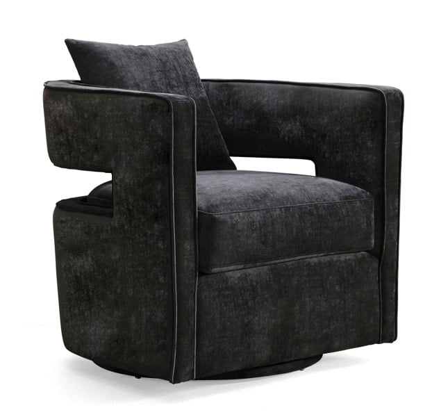 Furniture Edit Kennedy Black Swivel Accent Ocassional Chair