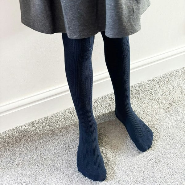 Little Sock Co. Non-Slip School Tights in Navy - age 1-6 years