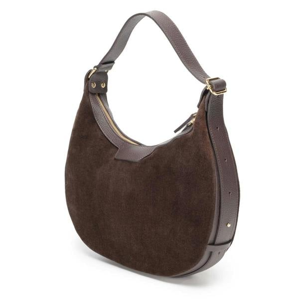Elie Beaumont Crescent Suede Bag - Chocolate