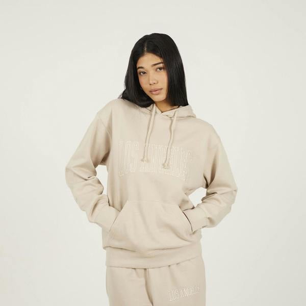 Brave Soul Stone Embroidered Hoodie - Stone Image 1