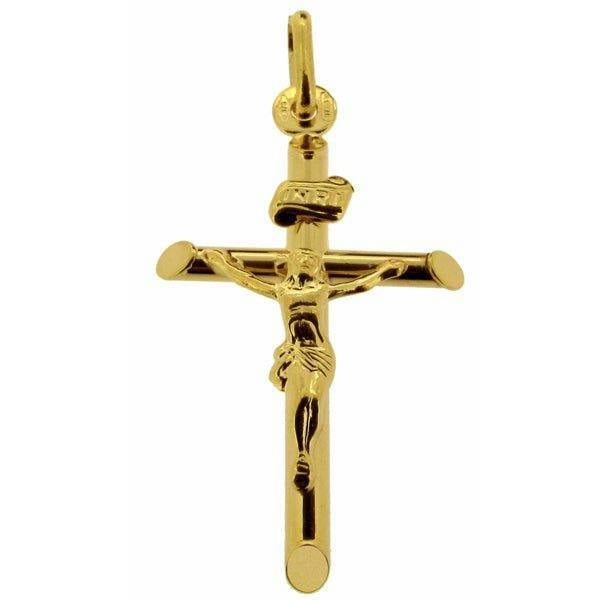 Christopher James of London 9ct Yellow Gold Plated Crucifix Pendant With Optional Chain