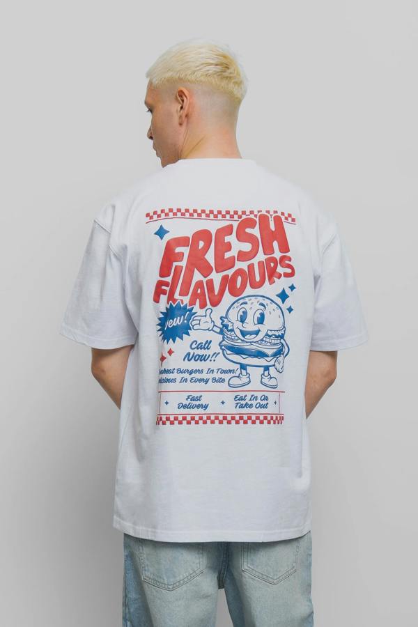 Fresh Couture Fresh Flavours Diner T-Shirt - White