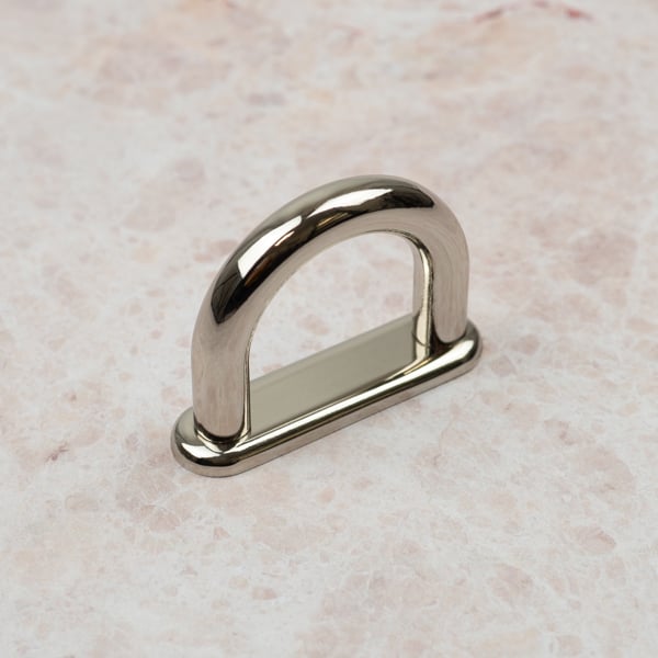 Handle & Home Bright Nickel  Loop Cabinet Handles with Backplate