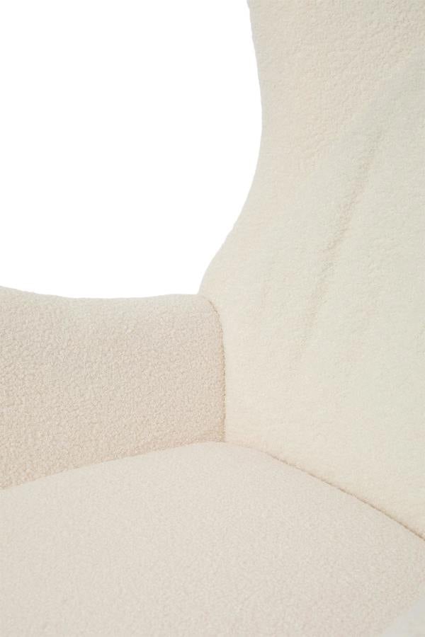 Living and Home White Lambswool Upholstered Rocking Chair