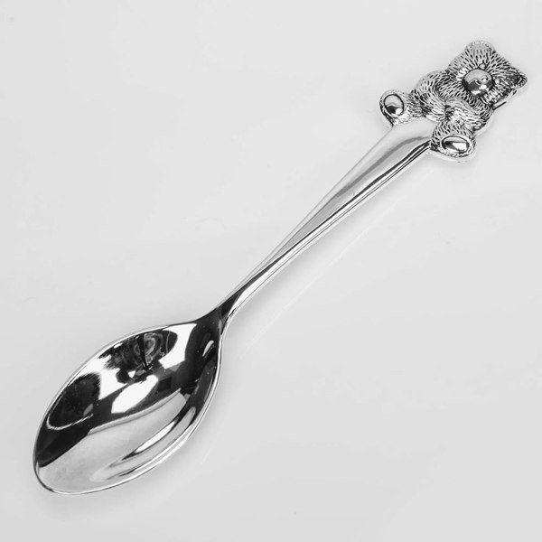 T. H. Baker Celebrations Silverplated Teddy Egg Cup Napkin And Spoon Gift Set 6306T
