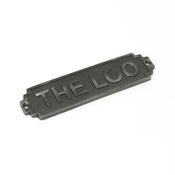 Antique Cast Iron The Loo Door Sign/Plaque - 148mm