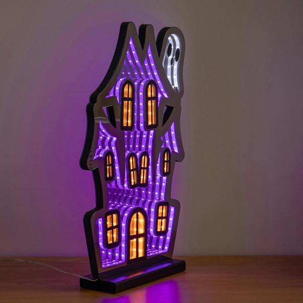 Samuel Alexander 39cm Light up Halloween Haunted House Infinity Light Decoration with LEDs
