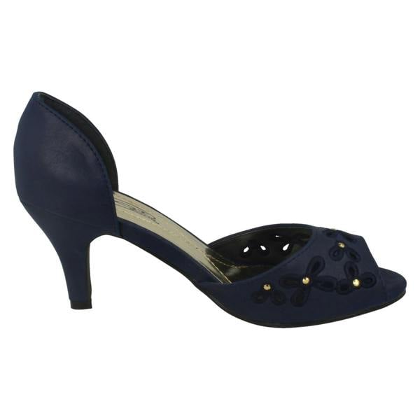 Spot On Ladies Spot On Peep Toe Slip On Court Shoe
