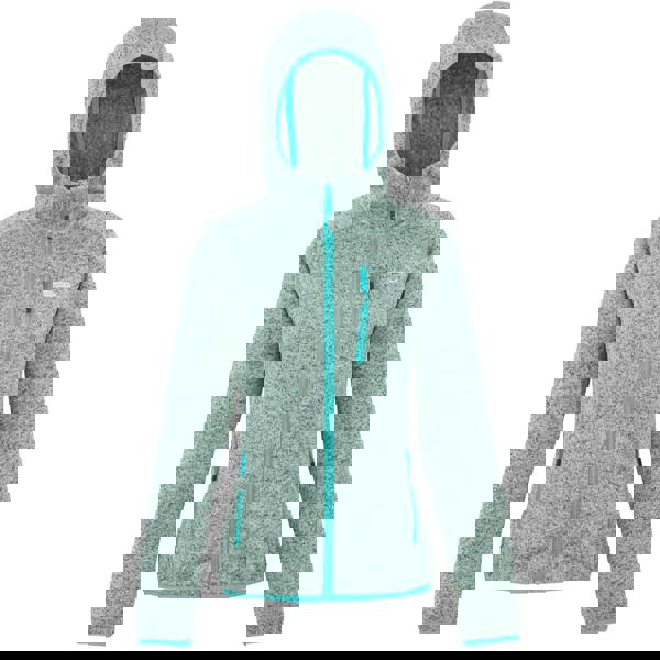 Regatta Womens Newhill II Marl Full Zip Hoodie - Icy Morn/Turquoise