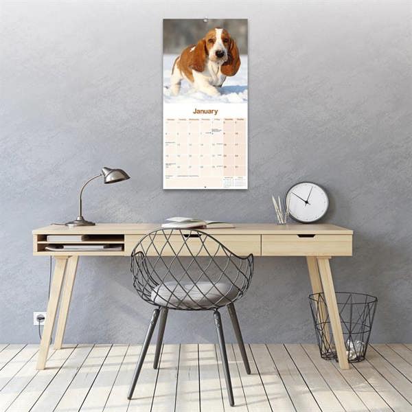 Basset Hound Calendar 2027, Wall Calendars, Month To View, Dogs, Gift