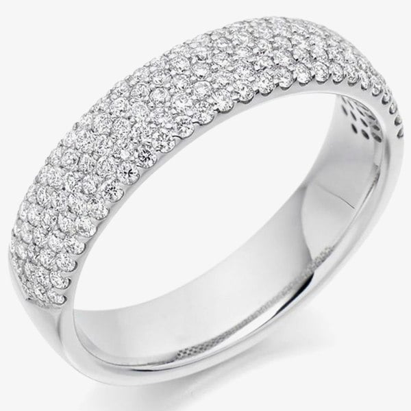 T. H. Baker Platinum Pave Diamond Engagement Ring (M) HET2173