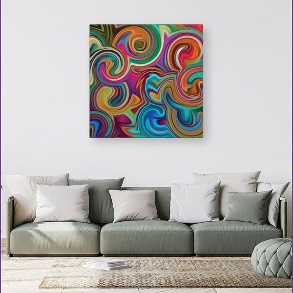 Warren Reed Colourful Wave Pattern Canvas