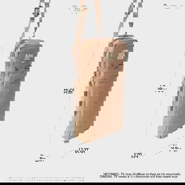 Assots London 'LEO' Tan Distressed Real Leather Crossbody Mobile Phone Bag