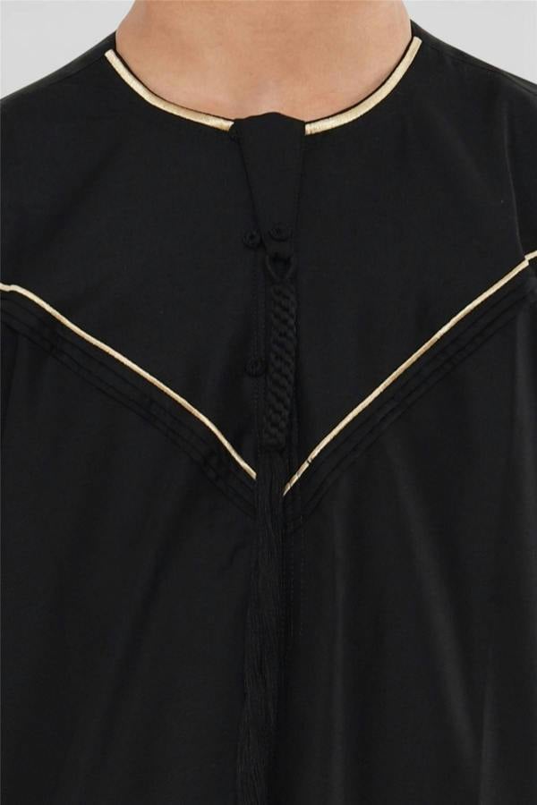 Infinity Leather Kids Boys Ramadan Moroccan Jubba Robe Djellaba Eid Thobe - K-TT-006
