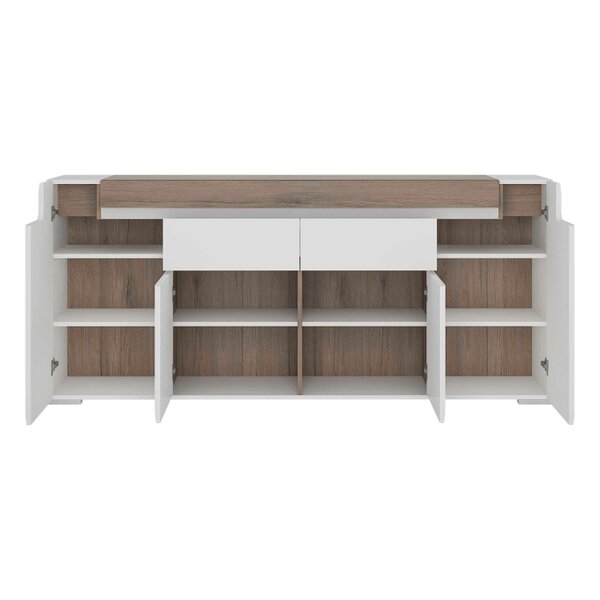 Wyld Haus Lisbon Wide 4 Door 2 Drawer Sideboard Modern with LED Lighting