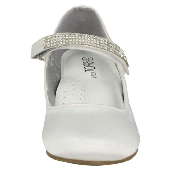 Spot On Girls Spot On Mid Heel Diamante Strap Shoes