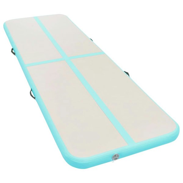 Berkfield Inflatable Gymnastics Mat with Pump 400x100x10 cm PVC Green
