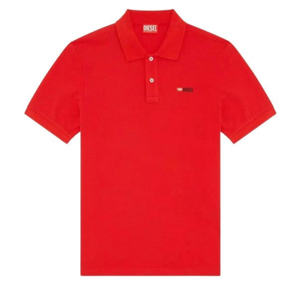 Diesel T-Smith-Div-New D Logo Racing Polo Shirt - Red