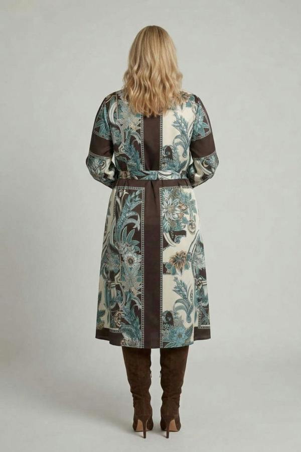 Black | Curve Long Sleeve Printed Maxi Dress