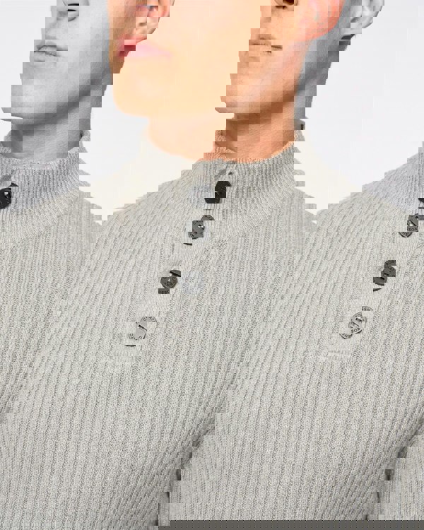 Crosshatch Wellburys Chunky Knit Grey Marl