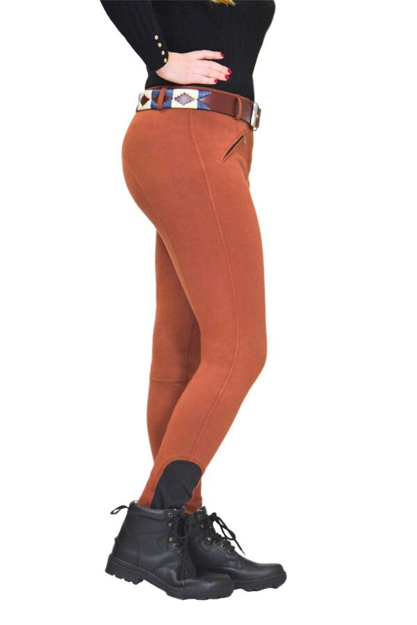 eQuitack Women's Stretchy Self Seat Horse Riding Jodhpurs Dark Brown