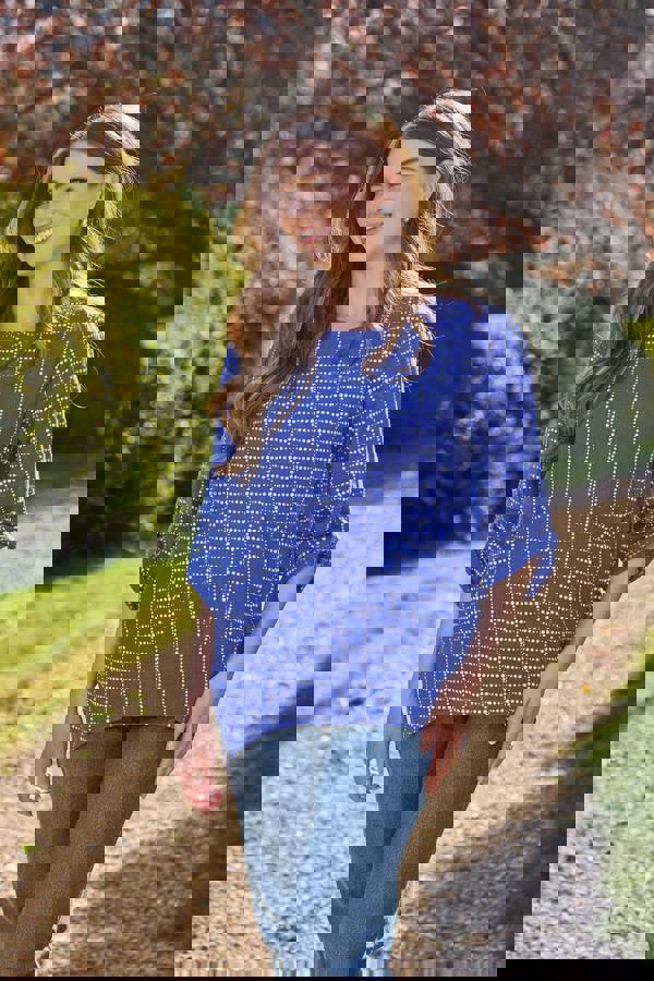 Dotted Check Print Top