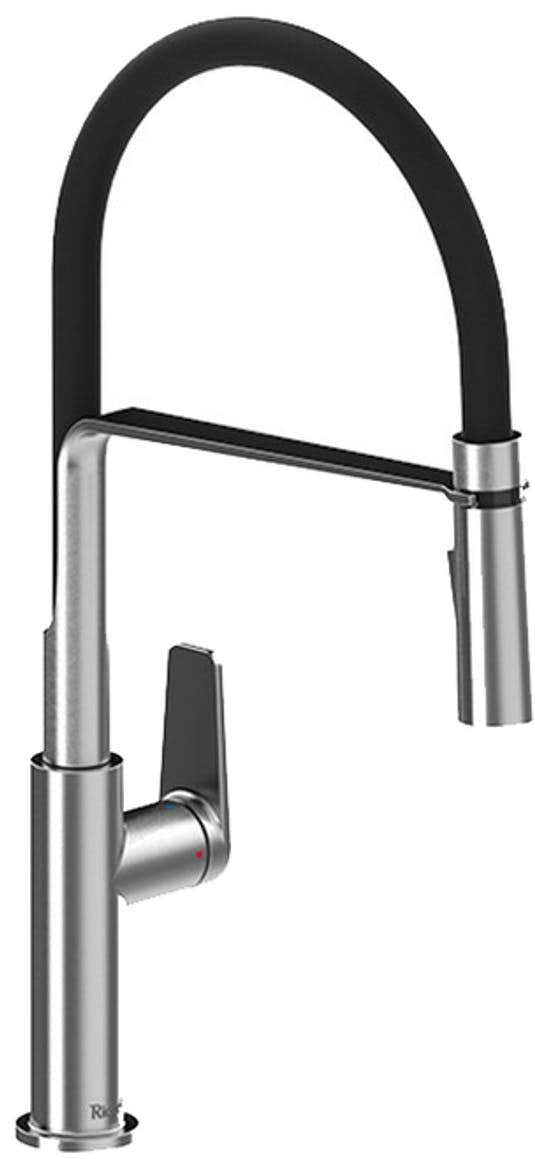 Riobel Mythic Mixer with Pull Down Spray Flexible Spout Stainless Steel Kitchen Tap