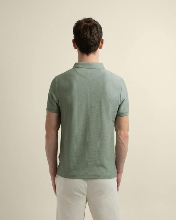 Larsson & Co Arne - Stripe Textured Polo Shirt