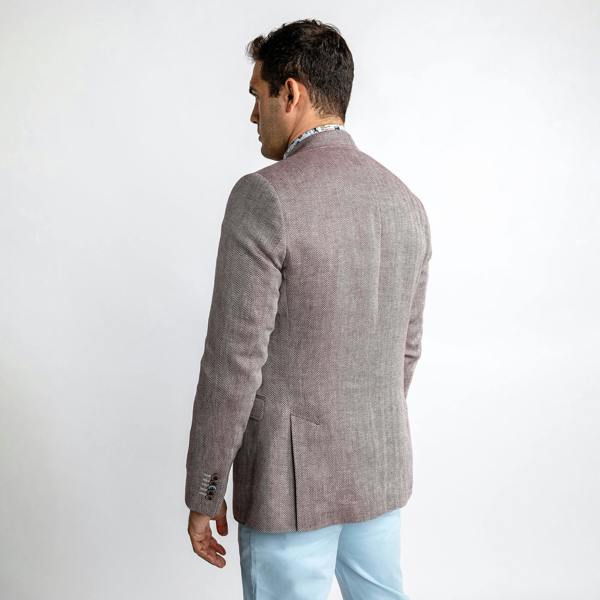 HERRINGBONE LIGHTWEIGHT LINEN SUMMER JACKET – Premium Men's Patterned Shirt by Claudio Lugli | Bold Design, Tailored Fit, Best Printed Shirts