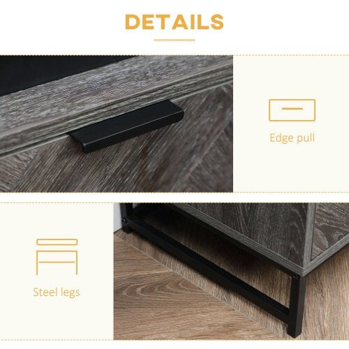 Wyld Haus Fari Dark Grey Bedside Table With Drawer And Shelf Storage And Steel Legs