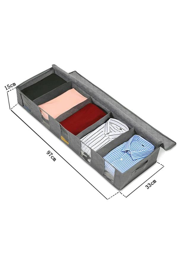 Living and Home Non-woven Fabric Underbed Storage Bags with Handles and Zipper Clothes Organiser Box