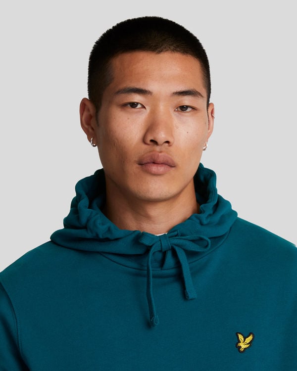 Lyle & Scott Branded Pull-over Hoodie - Apres Navy