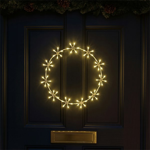 Xmas Haus 44cm 78Warm White LED Metal Ring 3m lead Outdoor
