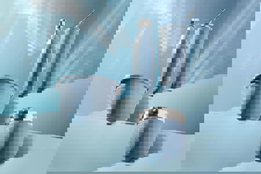 S'well Desert Sky Blue Water Bottle, Stainless Steel, Copper, Insulated, 500ml