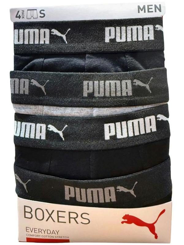 Puma 4-Pack Everyday Boxer Briefs, Black/Grey