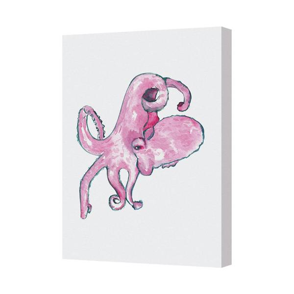 Benjamin Tate Design Pink Octopus Canvas Art Print Wall Decor For Living Room