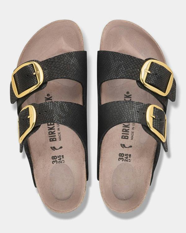 Birkenstock Arizona Big Buckle Synthetics Womens Sandals - Python Black | CHO | Designer Womens Sandals