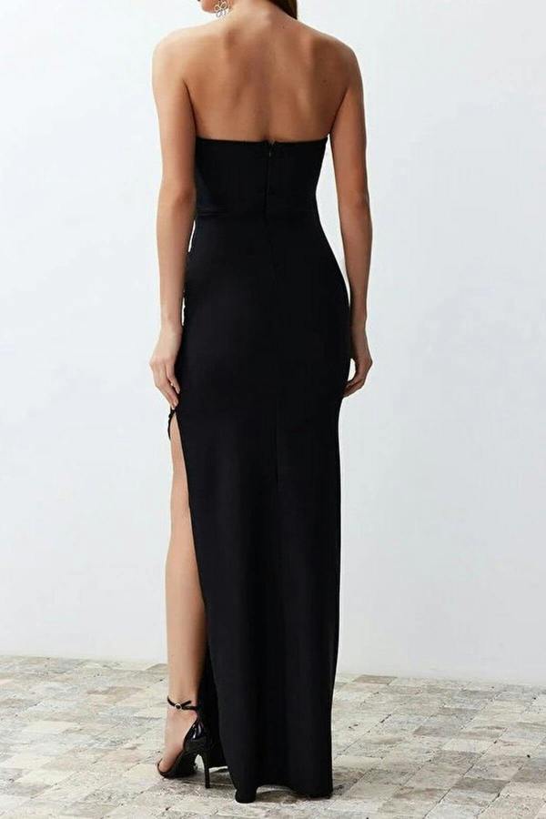 WOVCOR Fitted Corset Detail Woven Long Dress