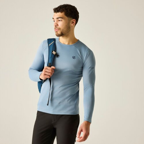 Dare 2B Mens Ventura Grid Crew Neck Fleece Top - Dusky Blue