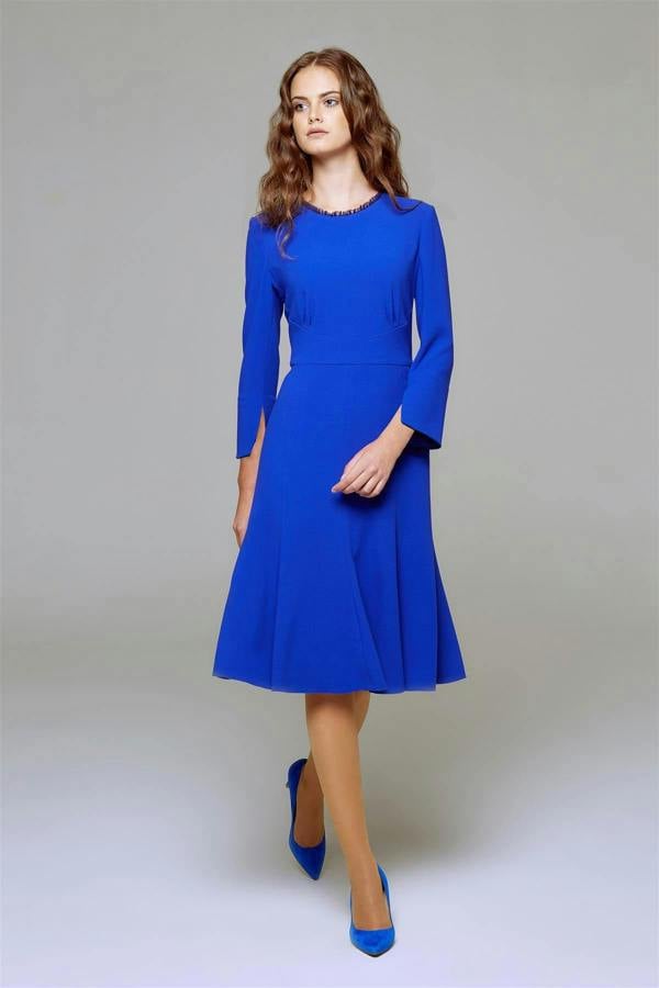 Rumour London Christina royal blue fluted dress