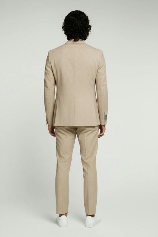 Harry Brown London Adam Wool Tweed Two Piece Suit in Ecru