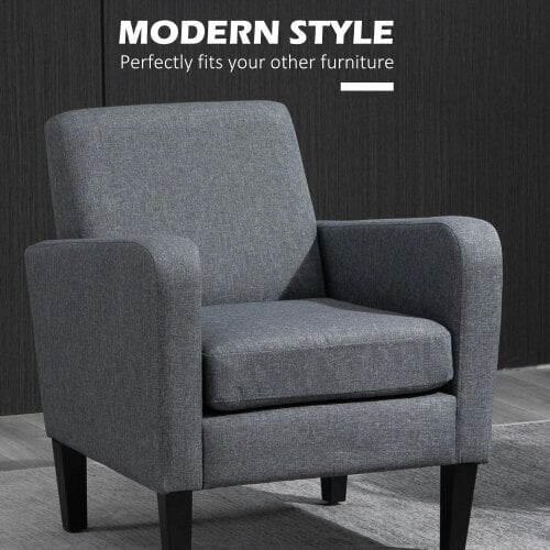 Wyld Haus Notayo Grey Fabric Modern Accent Chair With Black Legs
