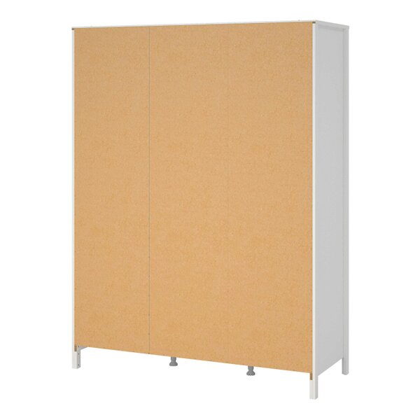 Wyld Haus Wildberry Matt White Wardrobe 3 Doors Leather Handles